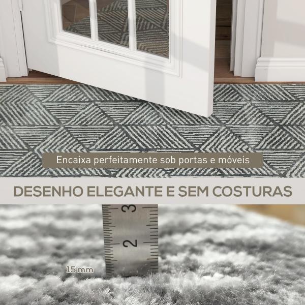 Tapete Sala de Estar 170x120 cm Tapete Lavável na Máquina de Lavar Pelo Curto Estilo Moderno Cinzento Escuro