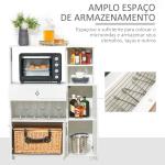 Aparador Auxiliar para Microondas Buffet de Cozinha com 2 Armários com Portas 1 Gaveta e Prateleiras de Armazenamento 90x40x120cm Branco