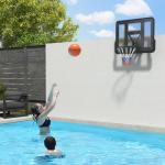 Tabela de Basquetebol de Parede para Interior e Exterior com Painel Inquebrável de 110x75 cm e Rede Resistente a Rasgos Preto