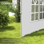 2 Paredes Laterais para Tenda de 3x3 / 3x4 m 295x195 cm Parede de Substituição de Tecido Oxford para Tendas Dobráveis Branco