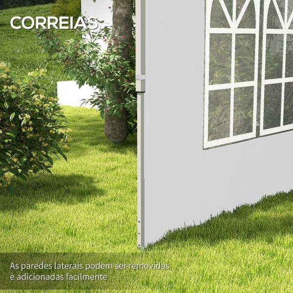 2 Paredes Laterais para Tenda de 3x3 / 3x4 m 295x195 cm Parede de Substituição de Tecido Oxford para Tendas Dobráveis Branco