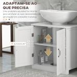 Móvel para Lavatório Pousar Armário para Casa de Banho com 2 Portas e Prateleira Interior Ajustável 60x30x60 cm Branco