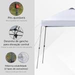 Tenda Dobrável 3x3 Portátil de Jardim com Bolsa de Transporte com Rodas Aço para Exterior Festas Campismo Branco