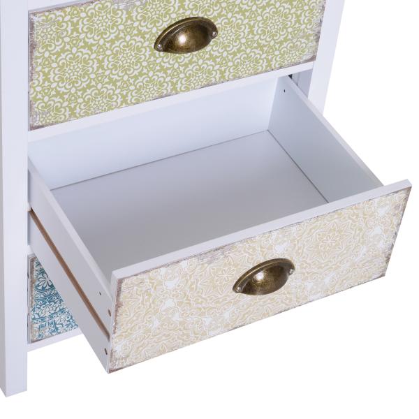Cómoda de Dormitório Moderna Cómoda de Madeira com 5 Gavetas com Diferentes Padrões Móvel Cómoda 46x34x97,5 cm Multicor