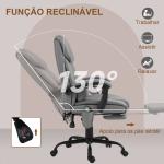 Cadeira de Escritório com Massagem de 6 Pontos Encosto Alto Reclinável Apoio para Pés e Controlo Remoto 66x75x112 - 122 cm Cinza