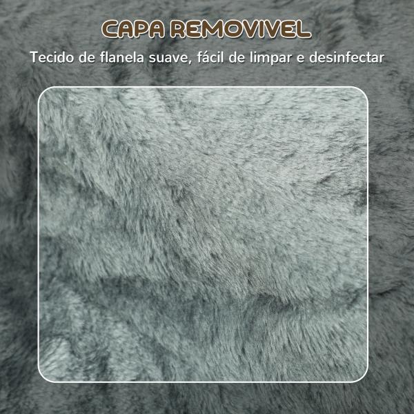 Escada para Animais de Estimação com 3 Degraus 2 em 1 com Capa Removível e Lavável Escada para Cães Gatos 35x46x35 cm Cinza