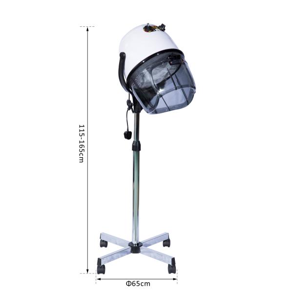 Secador de Cabelo de Coluna de Cabeleireiro com pé e viseira 1180 W potência 65x65x(115 - 165) cm Prata