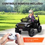 Carro Elétrico para Crianças Carro Elétrico Infantil UTV 12V com Velocidade Ajustável USB e Faróis 95x62,5x65 cm Preto