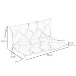 Almofada para Banco com Encosto 100x98x8 cm Almofada de Banco de 3 Lugares com 6 Cordões de Fixação para Jardim