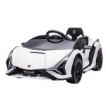 Carro Elétrico Lamborghini SIAN 12V com Controle Remoto Abertura da Porta Música MP3 USB e Faróis 108x62x40 cm Branco