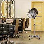 Secador de Cabelo Profissional 1180W com Capuz e Rodas com Temporizador de Temperatura Ajustável em Altura Preto