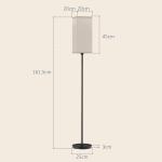 Candeeiro de Pé Moderno com Interruptor de Pedal, Abat - Jour Efeito Linho, para Sala, Preto, Lâmpada Não Incluída