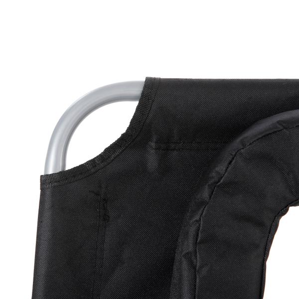 Espreguiçadeira de Jardim Reclinável e Dobrável com Orifício de Leitura Apoio para Cabeça e Encosto Ajustável em 4 Níveis para Praia 182x56x24,5 cm Preto
