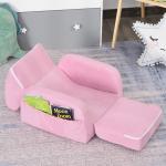 Poltrona Infantil Poltrona 2 em 1 para Crianças Dobrável em 2 Posições com Apoio de Braços e Assento Acolchoado 47x45x38cm Rosa