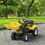 Trator a Pedal para Crianças acima de 3 Anos Trator Escavadora Infantil com Pá Dianteira 114x41x52 cm Amarelo e Preto