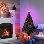 Árvore de Natal Artificial 120 cm com Fibra Óptica e Suporte Metálico Decoração de Natal Ø60x120 cm Verde