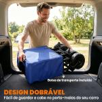Carrinho de Transporte Dobrável para Jardim com Guiador Telescópico Capacidade 100 kg 99x57x77 - 100 cm Azul Escuro