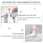 Barreira de Segurança para Animais de Estimação Cães com Extensão de 17,5 cm Sistema de Fechamento Automático 74 - 97,5x76,2 cm Branco