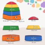 Conjunto de Pedras de Equilíbrio Empilháveis para Crianças de 5 Peças com Forma de Joaninha e Antiderrapantes Multicolor