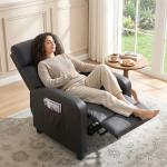 Poltrona de Massagem Reclinável com 2 Zonas de Massagem 8 Programas e 5 Níveis de Intensidade 68x88x98 cm Preto