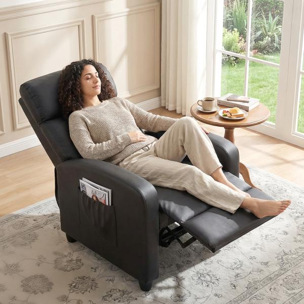 Poltrona de Massagem Reclinável com 2 Zonas de Massagem 8 Programas e 5 Níveis de Intensidade 68x88x98 cm Preto