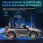 Carro Elétrico para Crianças Carro Mercedes - Benz AMG GTR com Bateria 12V Faróis Buzina e Música 108x67x46 cm Prata