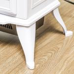Lareira Elétrica Portátil Lareira Elétrica com Efeito de Chama Realista Potência 1000W/2000W 45x28,5x54 cm Branco