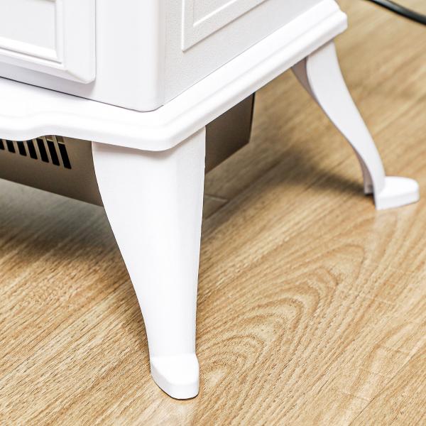 Lareira Elétrica Portátil Lareira Elétrica com Efeito de Chama Realista Potência 1000W/2000W 45x28,5x54 cm Branco