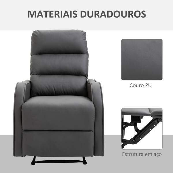 Poltrona Relax com cadeira reclinável manual de até 160° 65x89x100cm