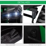 Quadriciclo Elétrico 12V para Crianças de 3 - 5 Anos com Farol Música Pneus de Suspensão Botões Avance e Retrocesso Veículo Elétrico a Bateria 100x65x73cm Verde