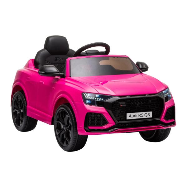 Carro Elétrico Infantil para 3 - 5 anos Licença Audi RS Q8 com Bateria 6V Controle a Distância Música MP3 Buzina e Luzes Velocidade Máx. 3km/h 101x62x51cm Rosa