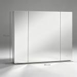 Armário Casa de Banho com Espelho e Luzes LED Armário com Espelho Casa de Banho com Prateleiras Ajustáveis e USB 90x15x75 cm Branco