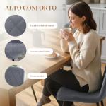 Conjunto de 4 Cadeiras de Jantar Modernas Cadeiras de Cozinha Estofadas em Veludo com Pés de Aço 45x54x87 cm Cinza