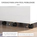Arquivador para Escritório com 2 Compartimentos com Rodas Arquivador Móvel para Arquivos A4 ou Documentos 39,5x39x58,5 cm Branco