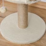 Arranhador para Gatos Pequeno 49 cm com Poste em Juta, Cama e Bola Pendente, 40x40x49 cm, Bege