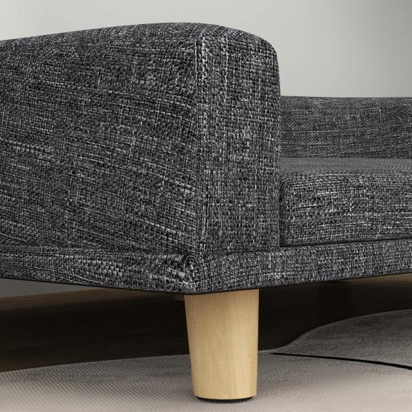 Sofá para Cães Cama Elevada para Cães Estofada com Almofada Lavável e Pés de Madeira de Pinho 98x67x25 cm Cinza Escuro