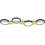 Candeeiro de Teto Regulável com 4 Focos Controlo Remoto Modos de Cena 1500 lm 38 W 3000 K - 6500 K 100x31x7 cm Preto e Dourado