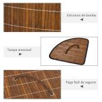 Cesto de Roupa de Bambu Capacidade de 55L Cesto para Roupa Suja com Tampa e Bolsa Amovível 38x38x57cm Marrom
