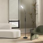 Candeeiro de Pé LED com Controlo Remoto e Tátil 5 Modos de Iluminação Temporizador de 60 Minutos Memória Ø22x175 cm Preto