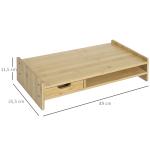 Suporte para Monitor de Bambu Organizador de Escritório para Monitor Portátil 48x25,5x11,5 cm Madeira