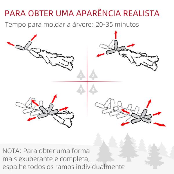 Árvore de Natal Artificial 180 cm Árvore de Natal com 648 Ramos Fácil de Montar e Base Desmontável de Aço Ø70x180 cm Verde