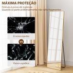 Espelho de Pé Espelho de Corpo Inteiro de Liga de Alumínio com 2 Formas de Utilização 50x161,5x2 cm Dourado