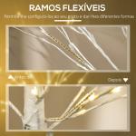 Árvore de Bétula com 96 Luzes LED IP44 Branco Quente Ramos Flexíveis Árvore de Decoração 22x22x150cm Branco