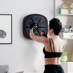 Máquina de Boxe Musical com 9 Modos de Velocidade Luvas e Conexão Bluetooth Luzes LED 41,8x44,6x7,5 cm Preto