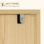 Aparador de Cozinha Moderno com Prateleiras Ajustáveis 2 Armários e Anti - Tombo 91,5x35x77,4 cm Branco e Madeira