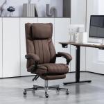 Cadeira de Escritório com 6 Pontos de Massagem por Vibração Reclinável com Altura Ajustável 65x61x101 - 113 cm Castanho Escuro