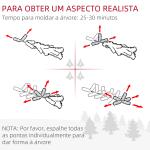 Árvore de Natal Artificial Altura 190 cm com 570 Ramos de PVC Ignífugos Base Dobrável e Suporte Metálico Decoração de Natal Ø53x190 cm Verde