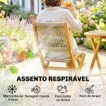 Conjunto de Jardim de 3 Peças em Madeira com 2 Cadeiras Dobráveis e Mesa Redonda para Varanda e Terraço Natural