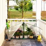Estufa de Jardim Terraço 100x70x60cm Estufa Pequena com Zíper pra Cultivos de Plantas Flores Estrutura de Aço Cobertura PE Branco