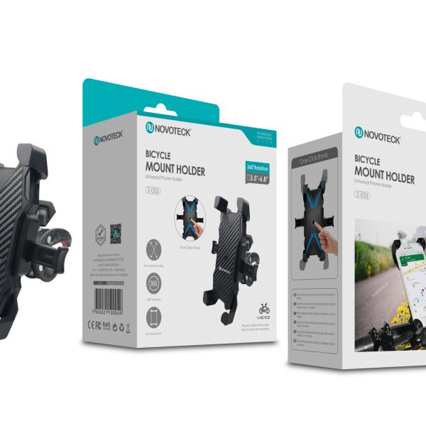 Suporte de Telemóvel para Bicicleta Z - 033 - Rotação 360°, Fixação Segura, Ajuste Rápido, Universal